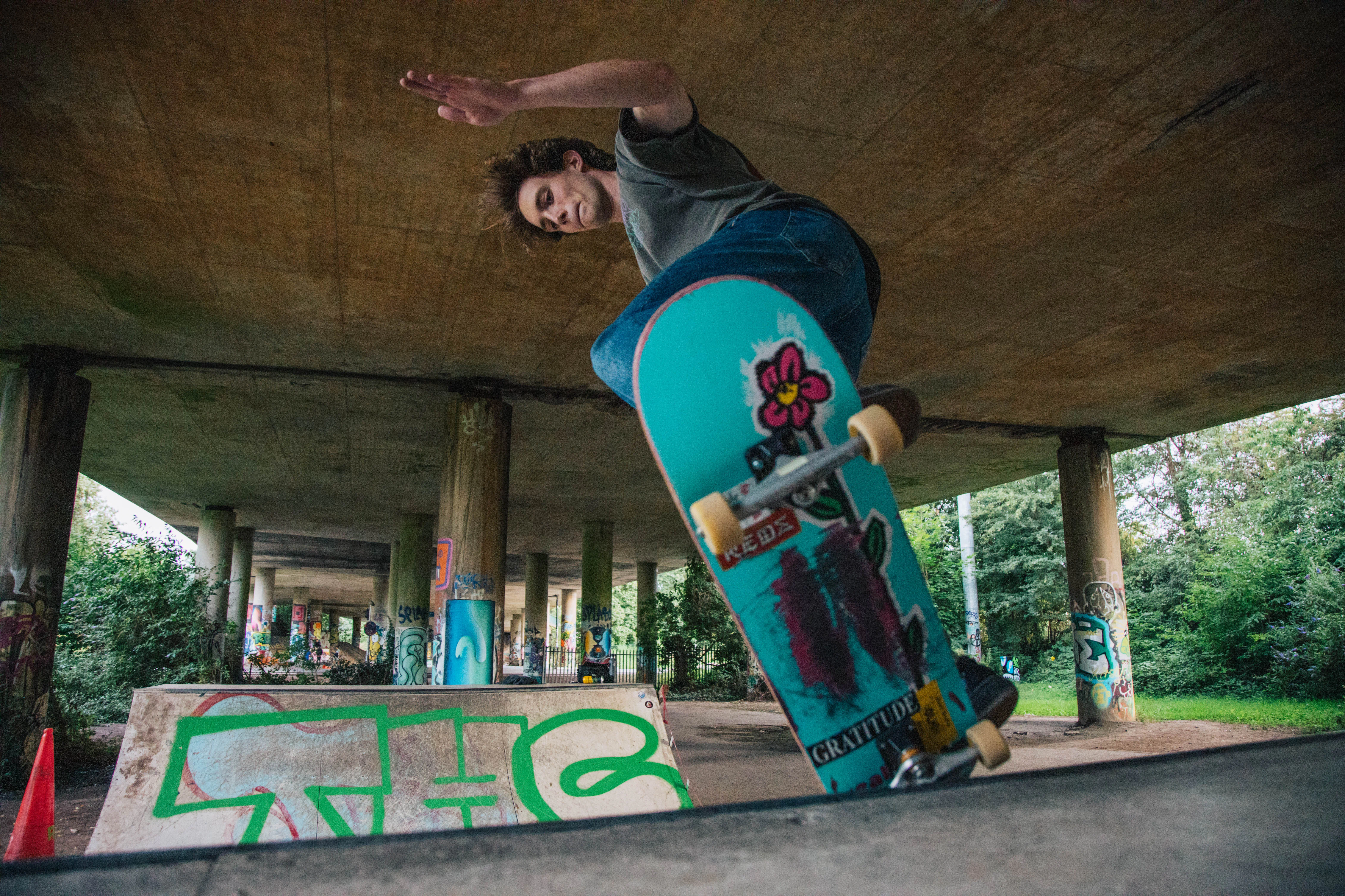 Skateboarder at an urban spot